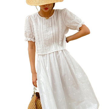 White Crop Top & Skirt Set