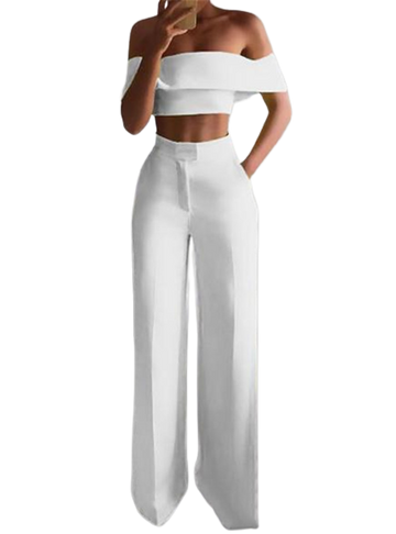 Off-Shoulder Crop Top & Pants Set